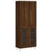 Buffet haut Chêne marron 69,5x34x180 cm Bois d'ingénierie - Photo n°1