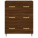 Buffet haut Chêne marron 69,5x34x180 cm Bois d'ingénierie - Photo n°8