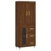 Buffet haut Chêne marron 69,5x34x180 cm Bois d'ingénierie - Photo n°1