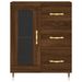 Buffet haut Chêne marron 69,5x34x180 cm Bois d'ingénierie - Photo n°8