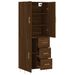 Buffet haut Chêne marron 69,5x34x180 cm Bois d'ingénierie - Photo n°4