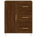 Buffet haut Chêne marron 69,5x34x180 cm Bois d'ingénierie - Photo n°8