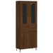 Buffet haut Chêne marron 69,5x34x180 cm Bois d'ingénierie - Photo n°1