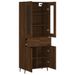 Buffet haut Chêne marron 69,5x34x180 cm Bois d'ingénierie - Photo n°4