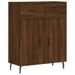 Buffet haut Chêne marron 69,5x34x180 cm Bois d'ingénierie - Photo n°7