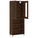 Buffet haut Chêne marron 69,5x34x180 cm Bois d'ingénierie - Photo n°4