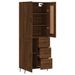 Buffet haut Chêne marron 69,5x34x180 cm Bois d'ingénierie - Photo n°4