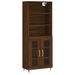 Buffet haut Chêne marron 69,5x34x180 cm Bois d'ingénierie - Photo n°1