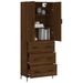 Buffet haut Chêne marron 69,5x34x180 cm Bois d'ingénierie - Photo n°3