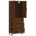 Buffet haut Chêne marron 69,5x34x180 cm Bois d'ingénierie - Photo n°4