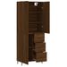 Buffet haut Chêne marron 69,5x34x180 cm Bois d'ingénierie - Photo n°4