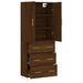 Buffet haut Chêne marron 69,5x34x180 cm Bois d'ingénierie - Photo n°4