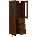 Buffet haut Chêne marron 69,5x34x180 cm Bois d'ingénierie - Photo n°4