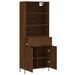 Buffet haut Chêne marron 69,5x34x180 cm Bois d'ingénierie - Photo n°4