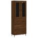 Buffet haut Chêne marron 69,5x34x180 cm Bois d'ingénierie - Photo n°1