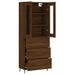 Buffet haut Chêne marron 69,5x34x180 cm Bois d'ingénierie - Photo n°4