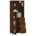 Buffet haut Chêne marron 69,5x34x180 cm Bois d'ingénierie - Photo n°3