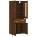 Buffet haut Chêne marron 69,5x34x180 cm Bois d'ingénierie - Photo n°4