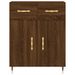 Buffet haut Chêne marron 69,5x34x180 cm Bois d'ingénierie - Photo n°8