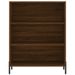 Buffet haut Chêne marron 69,5x34x180 cm Bois d'ingénierie - Photo n°8