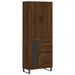 Buffet haut Chêne marron 69,5x34x180 cm Bois d'ingénierie - Photo n°1