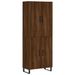 Buffet haut Chêne marron 69,5x34x180 cm Bois d'ingénierie - Photo n°1