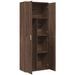 Buffet haut chêne marron 70x35x180 cm bois d'ingénierie - Photo n°6