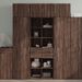 Buffet haut chêne marron 70x42,5x185 cm bois d'ingénierie - Photo n°1