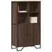 Buffet haut chêne marron 79,5x35,5x137,5 cm bois d'ingénierie - Photo n°1