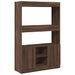 Buffet haut chêne marron 92x33x140 cm bois d'ingénierie - Photo n°2