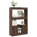 Buffet haut chêne marron 92x33x140 cm bois d'ingénierie - Photo n°4