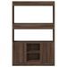 Buffet haut chêne marron 92x33x140 cm bois d'ingénierie - Photo n°5