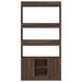 Buffet haut chêne marron 92x33x180 cm bois d'ingénierie - Photo n°5