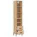 Buffet haut Chêne sonoma 34,5x34x180 cm Bois d'ingénierie - Photo n°4