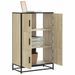 Buffet haut chêne sonoma 68x35x106,5 cm bois ingénierie métal - Photo n°1