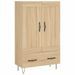 Buffet haut chêne sonoma 69,5x31x115 cm bois d'ingénierie - Photo n°1