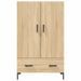 Buffet haut chêne sonoma 69,5x31x115 cm bois d'ingénierie - Photo n°6