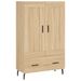 Buffet haut chêne sonoma 69,5x31x115 cm bois d'ingénierie - Photo n°1