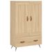 Buffet haut chêne sonoma 69,5x31x115 cm bois d'ingénierie - Photo n°1