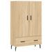 Buffet haut chêne sonoma 69,5x31x115 cm bois d'ingénierie - Photo n°1