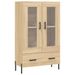 Buffet haut chêne sonoma 69,5x31x115 cm bois d'ingénierie - Photo n°1