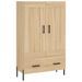 Buffet haut chêne sonoma 69,5x31x115 cm bois d'ingénierie - Photo n°1