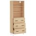 Buffet haut Chêne sonoma 69,5x34x180 cm Bois d'ingénierie - Photo n°4