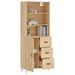 Buffet haut Chêne sonoma 69,5x34x180 cm Bois d'ingénierie - Photo n°3