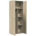 Buffet haut chêne sonoma 70x35x180 cm bois d'ingénierie - Photo n°5