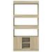 Buffet haut chêne sonoma 92x33x180 cm bois d'ingénierie - Photo n°5