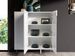 Buffet haut design 3 portes Dezina 120 cm - Laqué blanc et acier chromé - Photo n°5