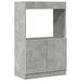 Buffet haut gris béton 63x33x100 cm bois d'ingénierie - Photo n°2