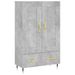 Buffet haut gris béton 69,5x31x115 cm bois d'ingénierie - Photo n°1
