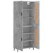 Buffet haut Gris béton 69,5x34x180 cm Bois d'ingénierie - Photo n°4